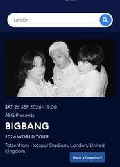 KPop Big Bang ワールドツアーロンドン公演
